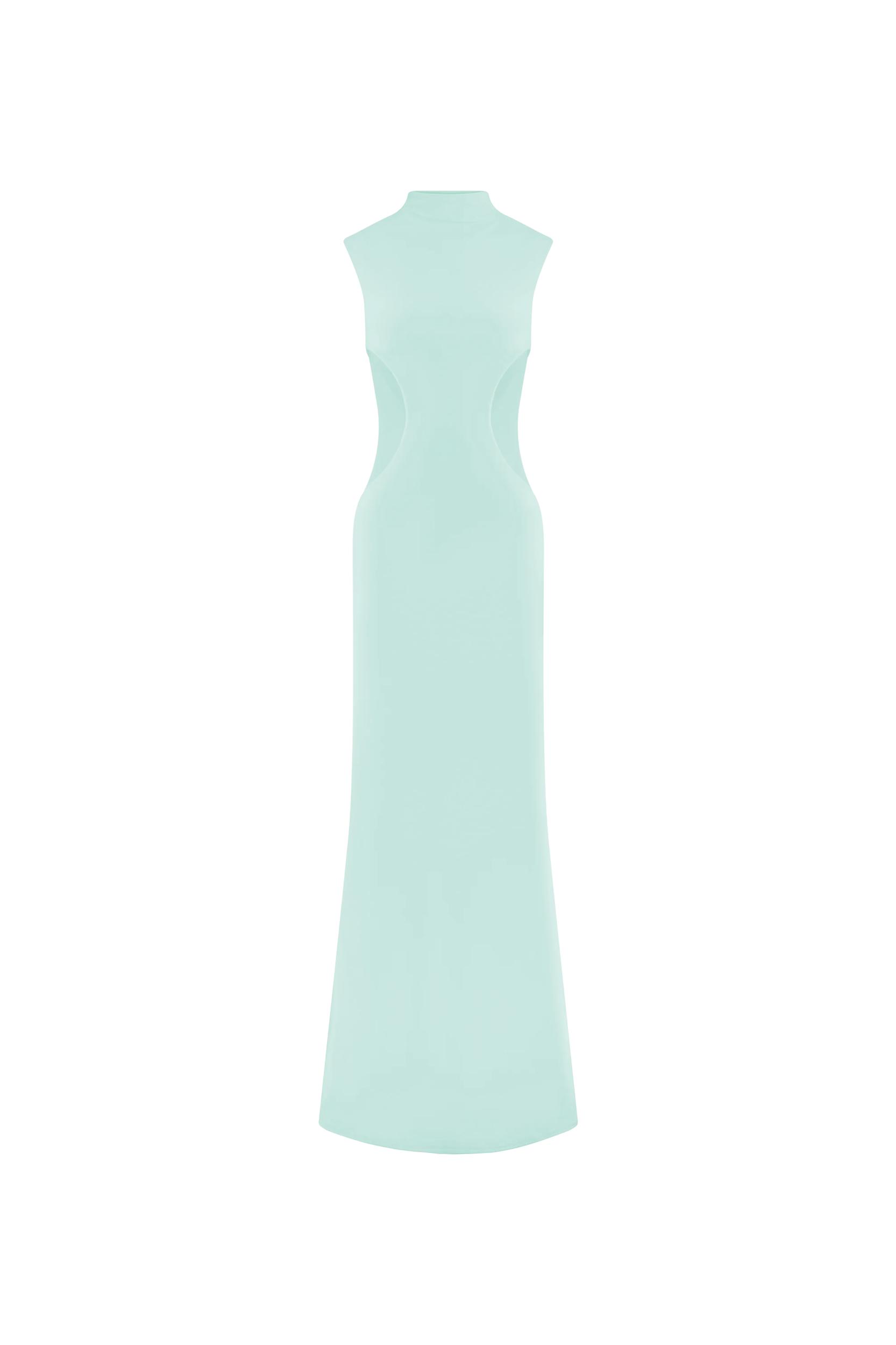 Massie Slinky And Mesh Maxi Dress - Lagoon Product Image