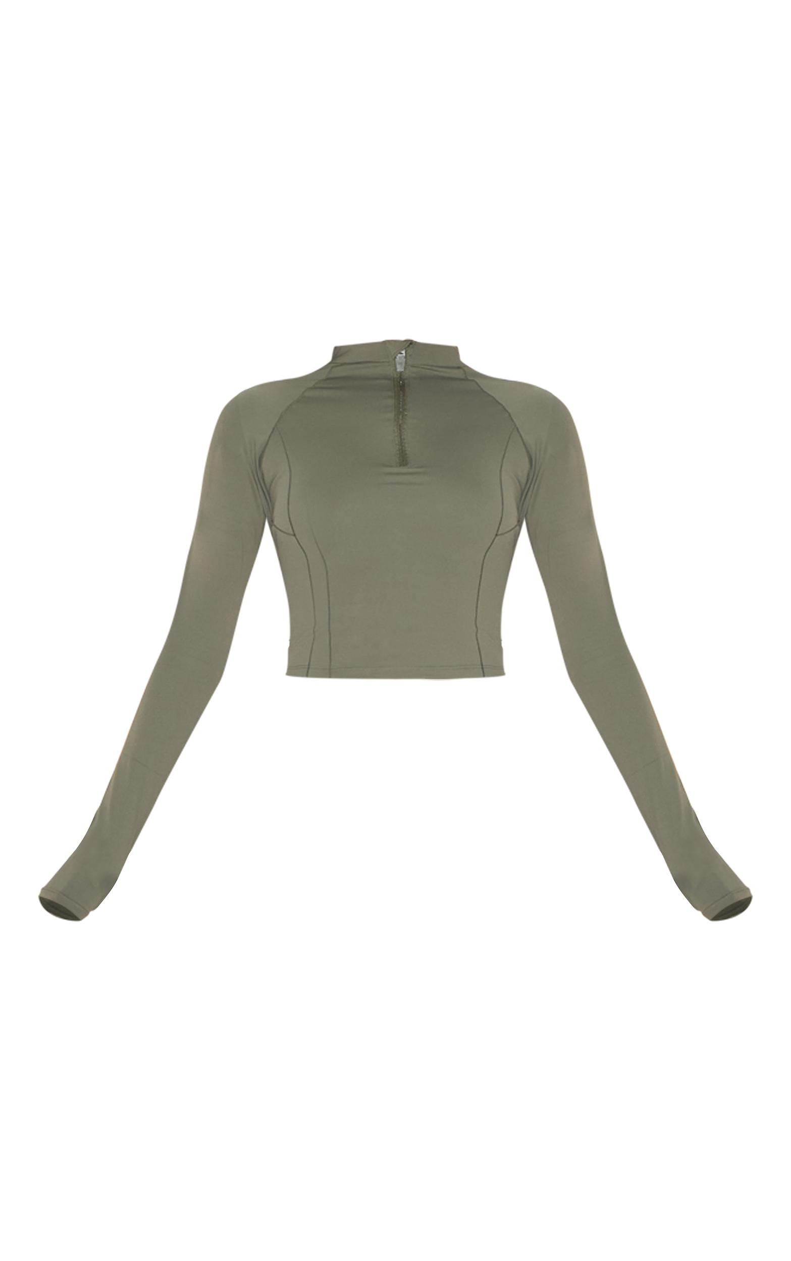 Olive Sculpt Quarter Zip Gym Top Product Image