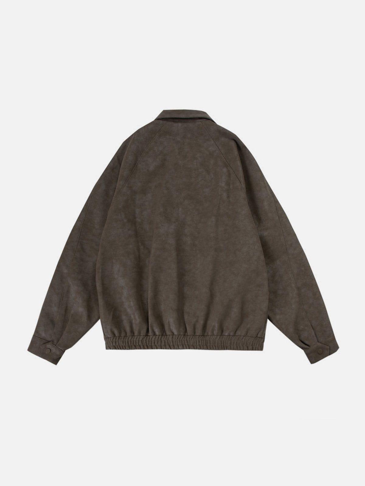Vintage Suede Print Zip Up Jacket Product Image