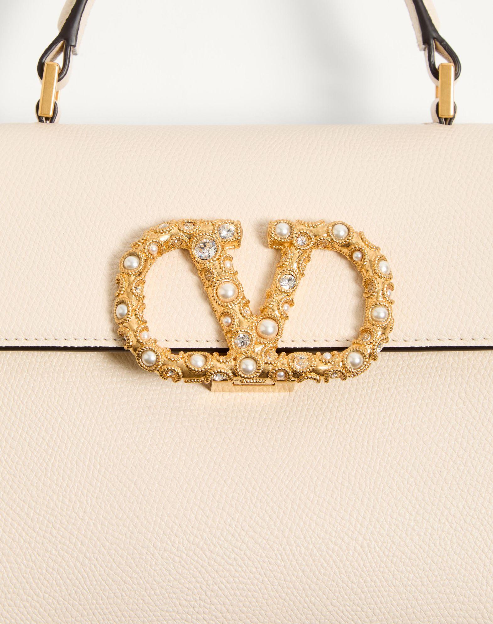 Valentino Garavani Vsling Small Handbag In Grainy Calfskin With Jewel Logo Product Image