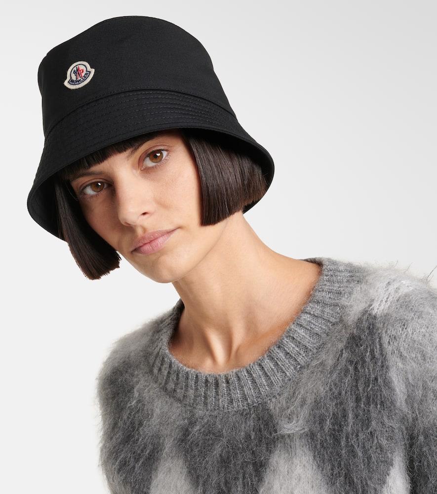 MONCLER Logo Patch Bucket Hat In Black Product Image