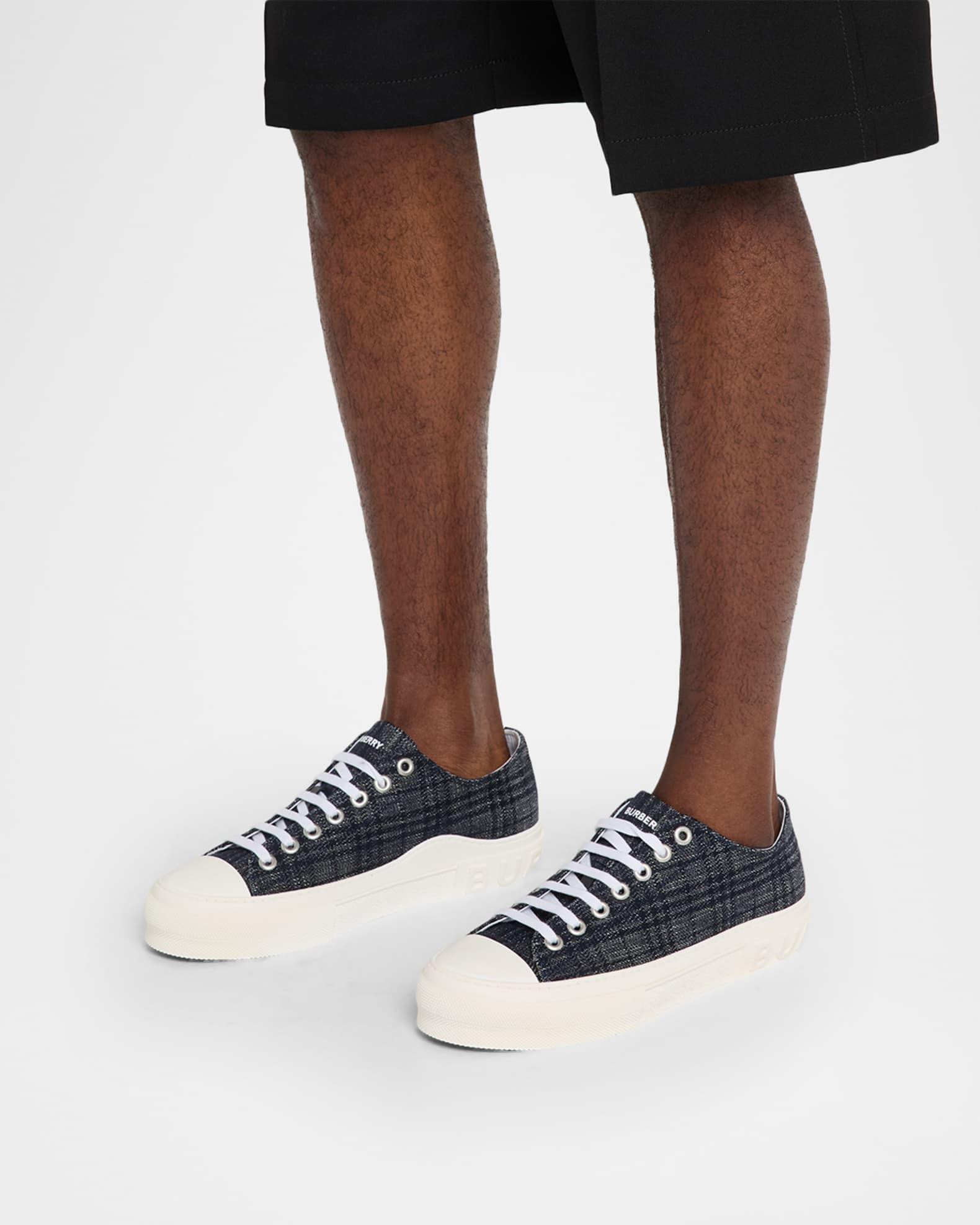 Men's Jack Tonal Check Denim Low-Top Sneakers Product Image