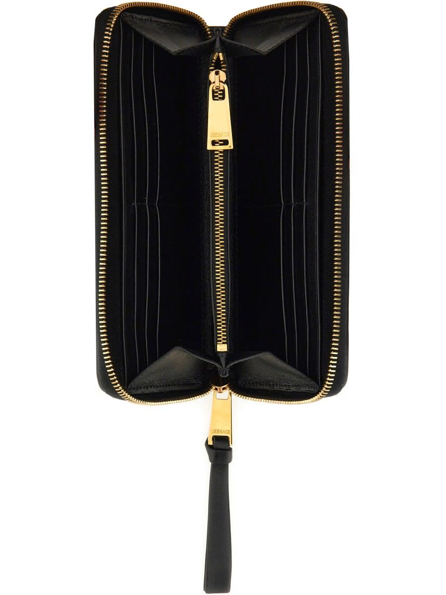 VERSACE Logo-lettering Wallet In Black Product Image