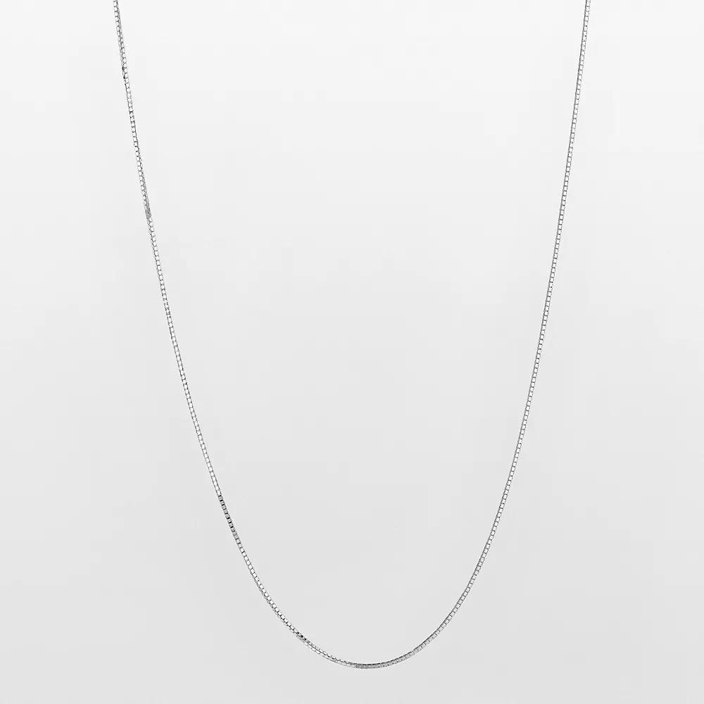 10k White Gold Adjustable Box Chain Necklace, Women's, Size: 22" Product Image