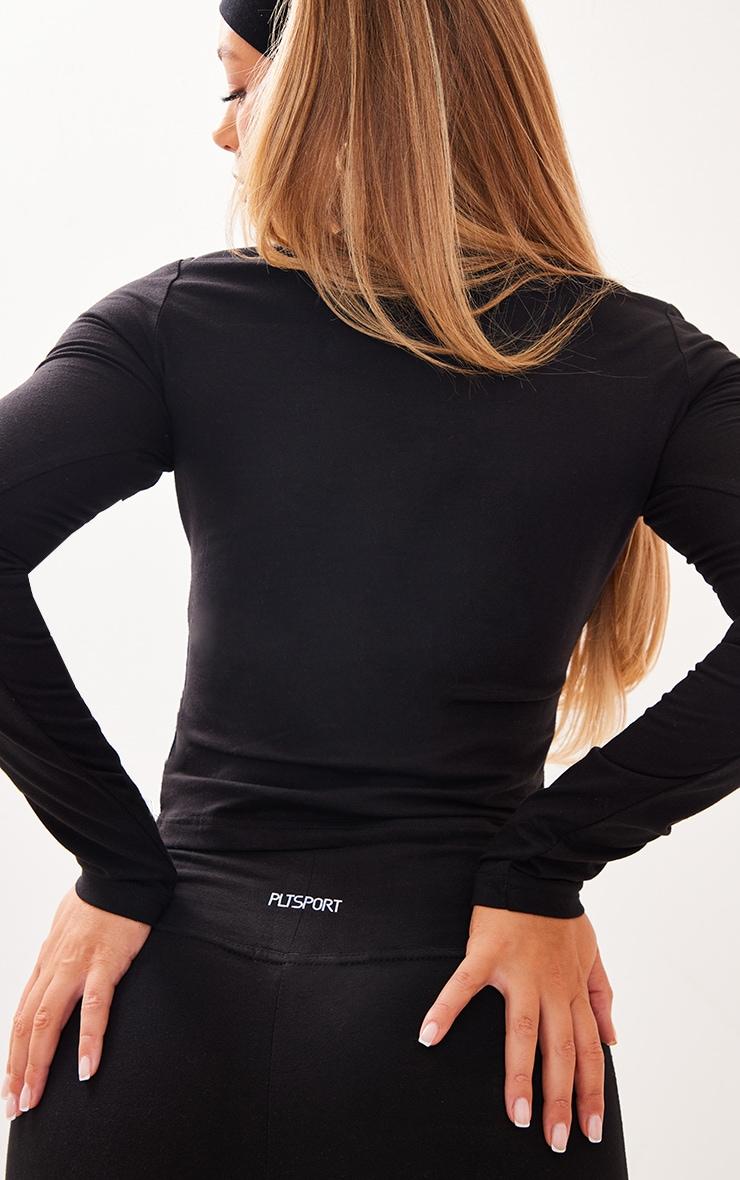 PLT SPORT Black Melange Flared Yoga Pants Product Image