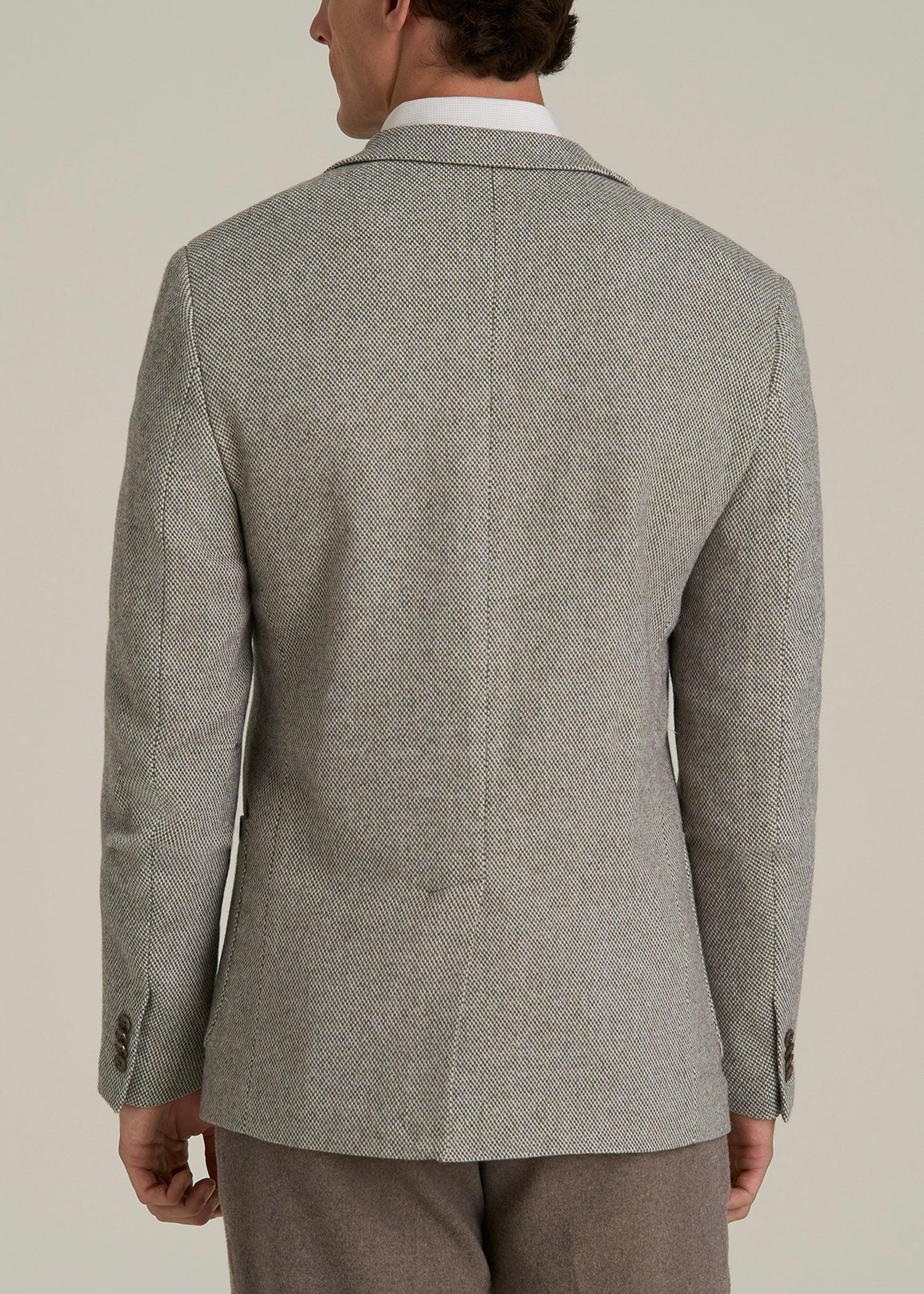 Wool Blend Blazer for Tall Men in Taupe Basketweave Male Product Image