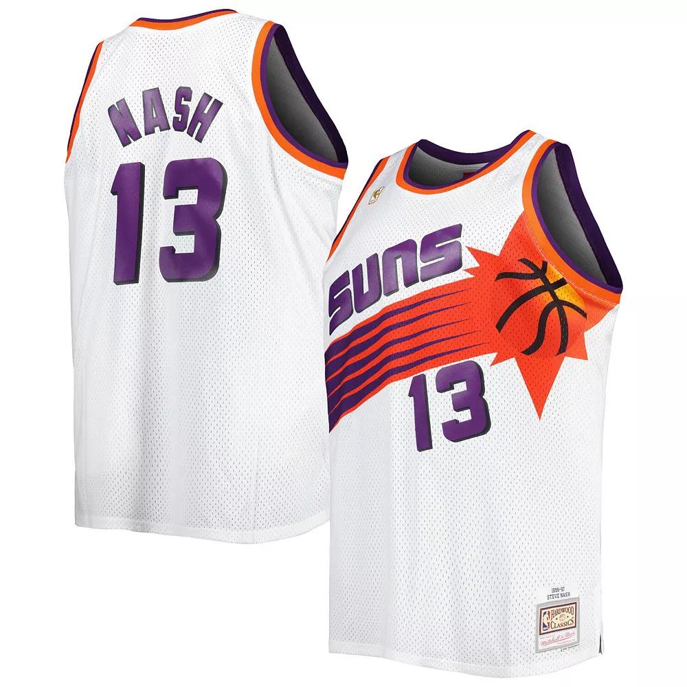 Men's Mitchell & Ness Steve Nash White Phoenix Suns Big & Tall Hardwood Classics 1996/97 Swingman Jersey,  Product Image