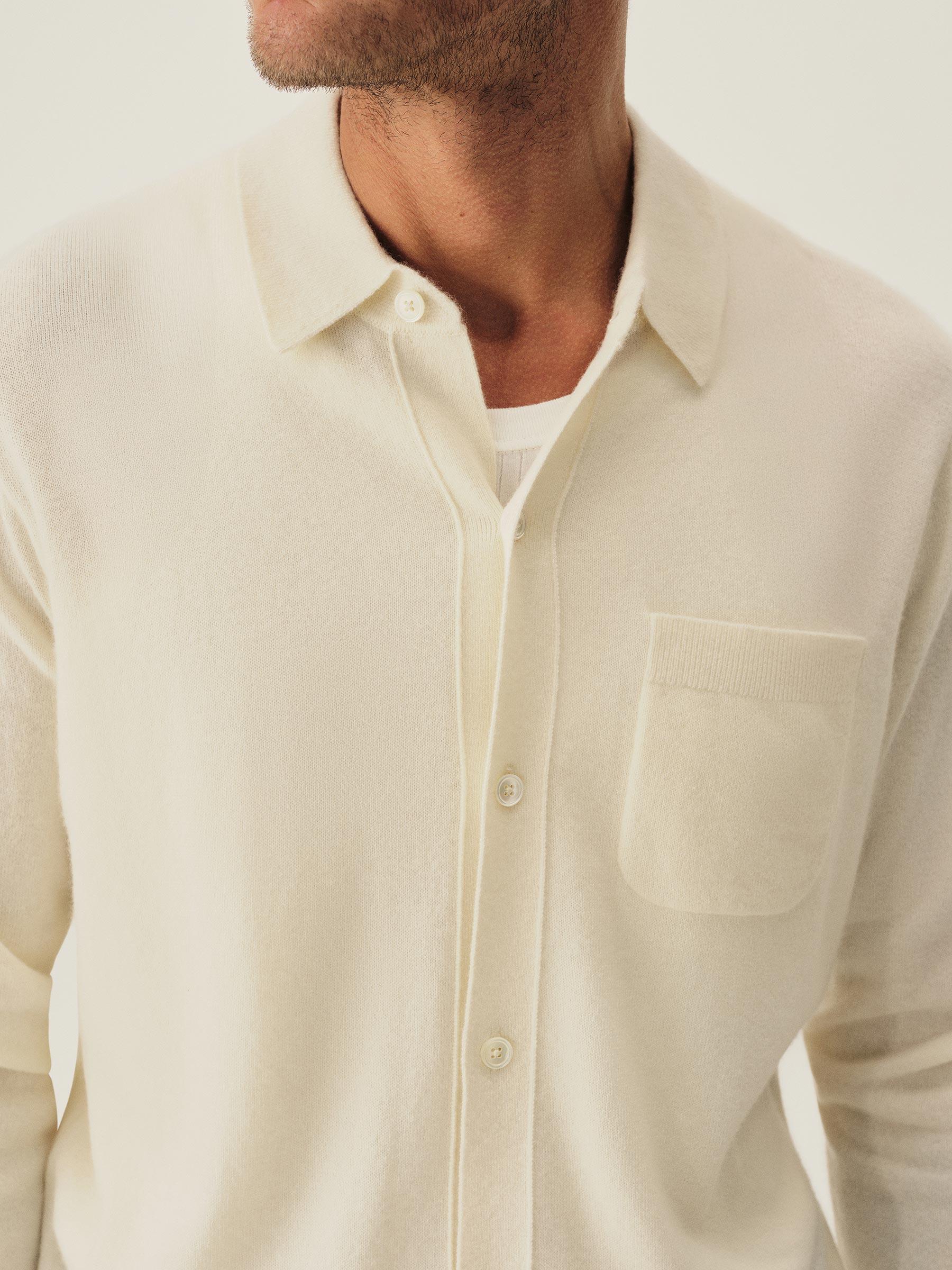 Ecru California Cashmere Button Down Shirt Product Image
