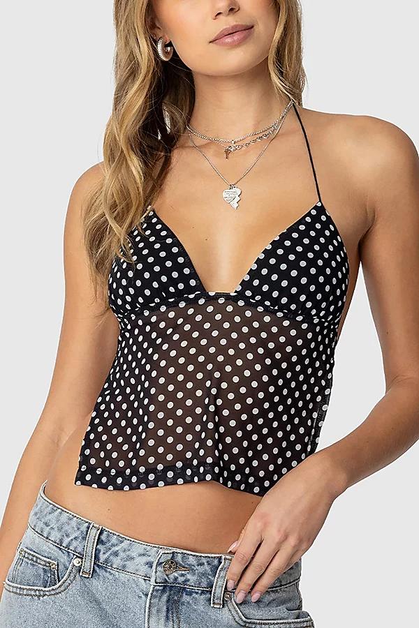 Edikted Polka Dot Backless Chiffon Top Womens at Urban Outfitters Product Image