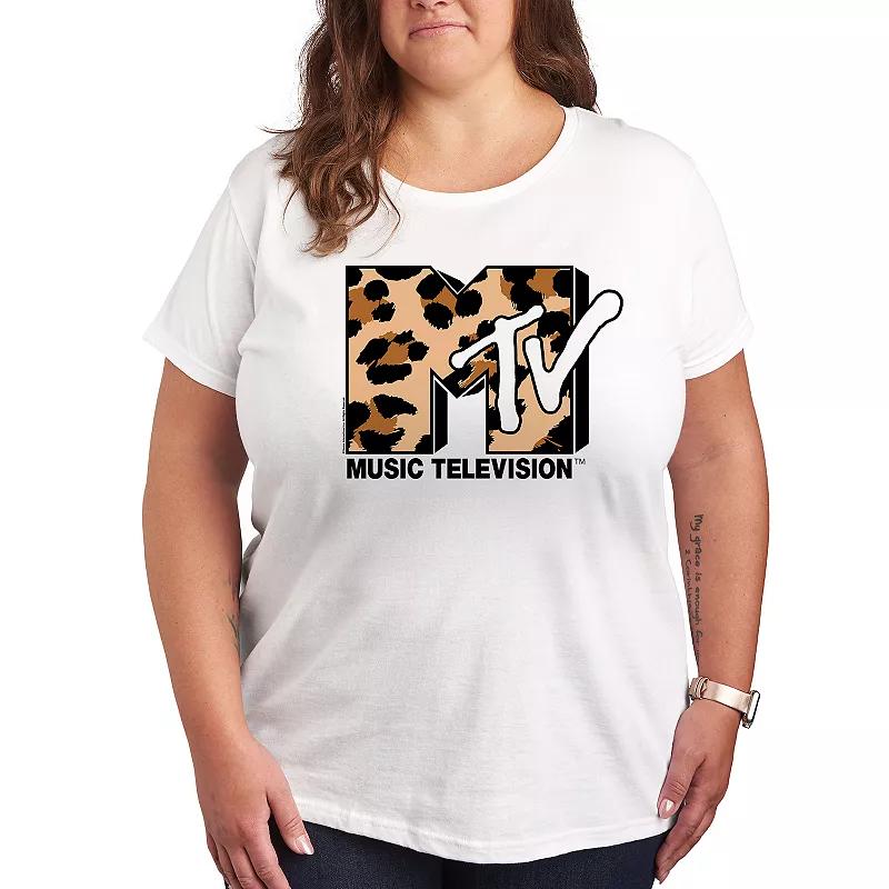 Plus MTV Leopard Art Graphic Tee, Women's,  Product Image