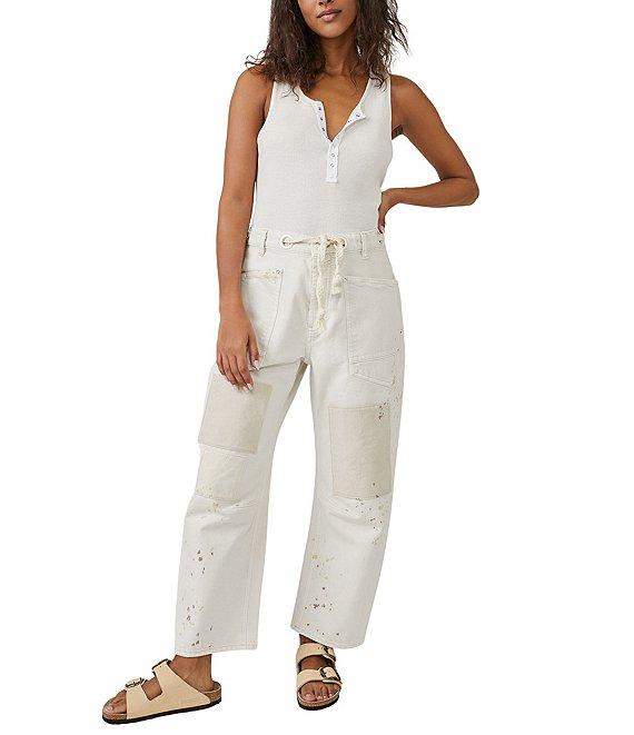 Free People Moxie Low Slung Pull-On Barrel Jeans Product Image