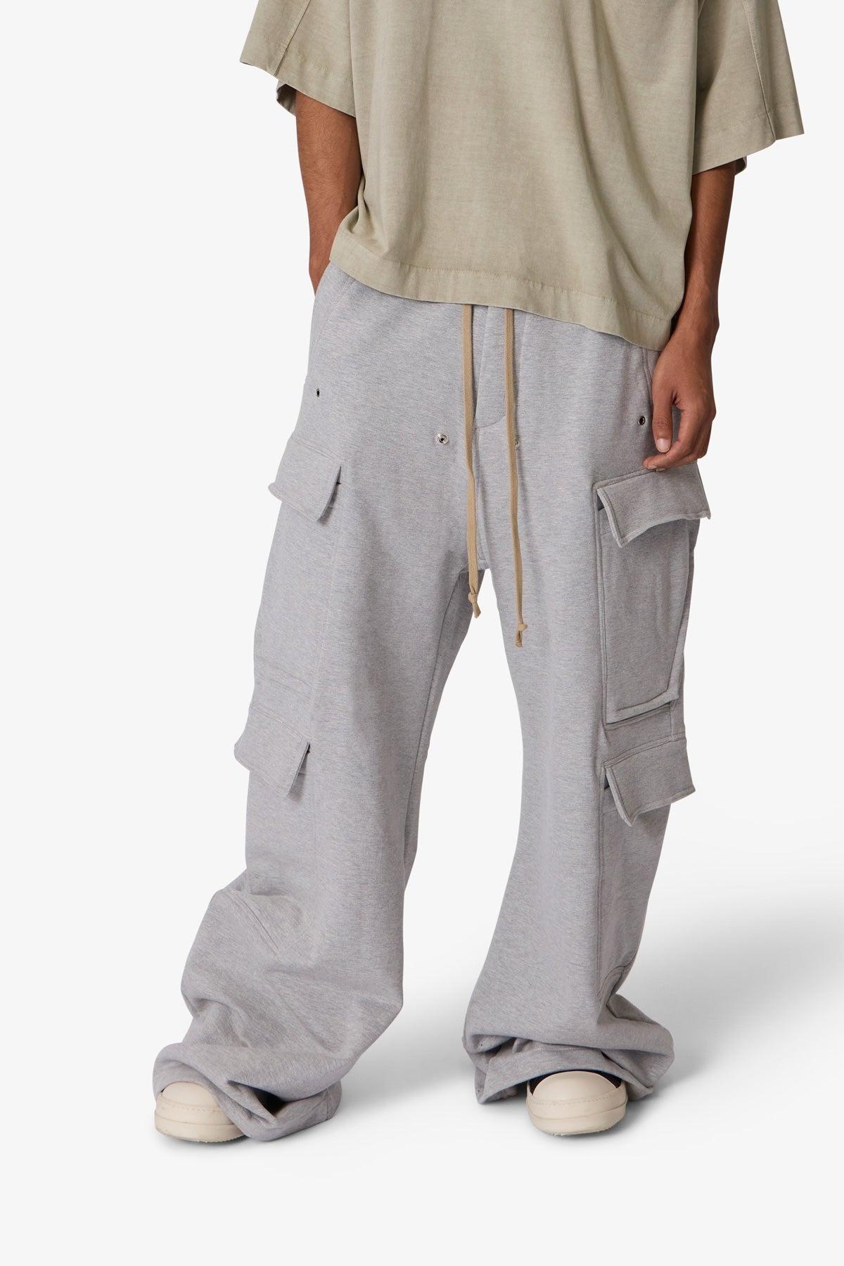 Rave Double Cargo Sweatpants - Washed Grey Product Image