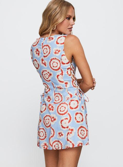 Earlie Mini Dress Blue / Red Product Image