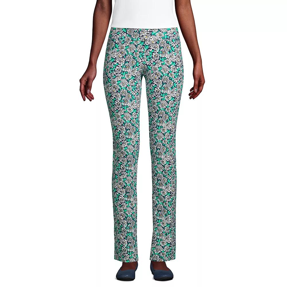 Women's Lands' End Starfish Slim-Cut Pull-On Pants, Size: Small, Blue Dotted Floral Product Image