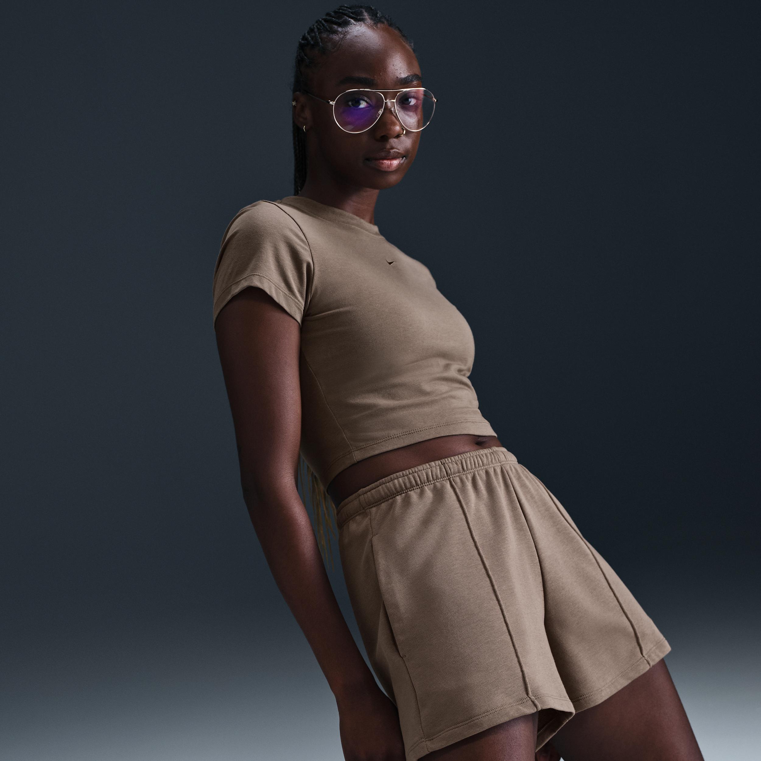 Womens Nike Sportswear Chill Knit Cropped T-Shirt | HF9538-423 Product Image