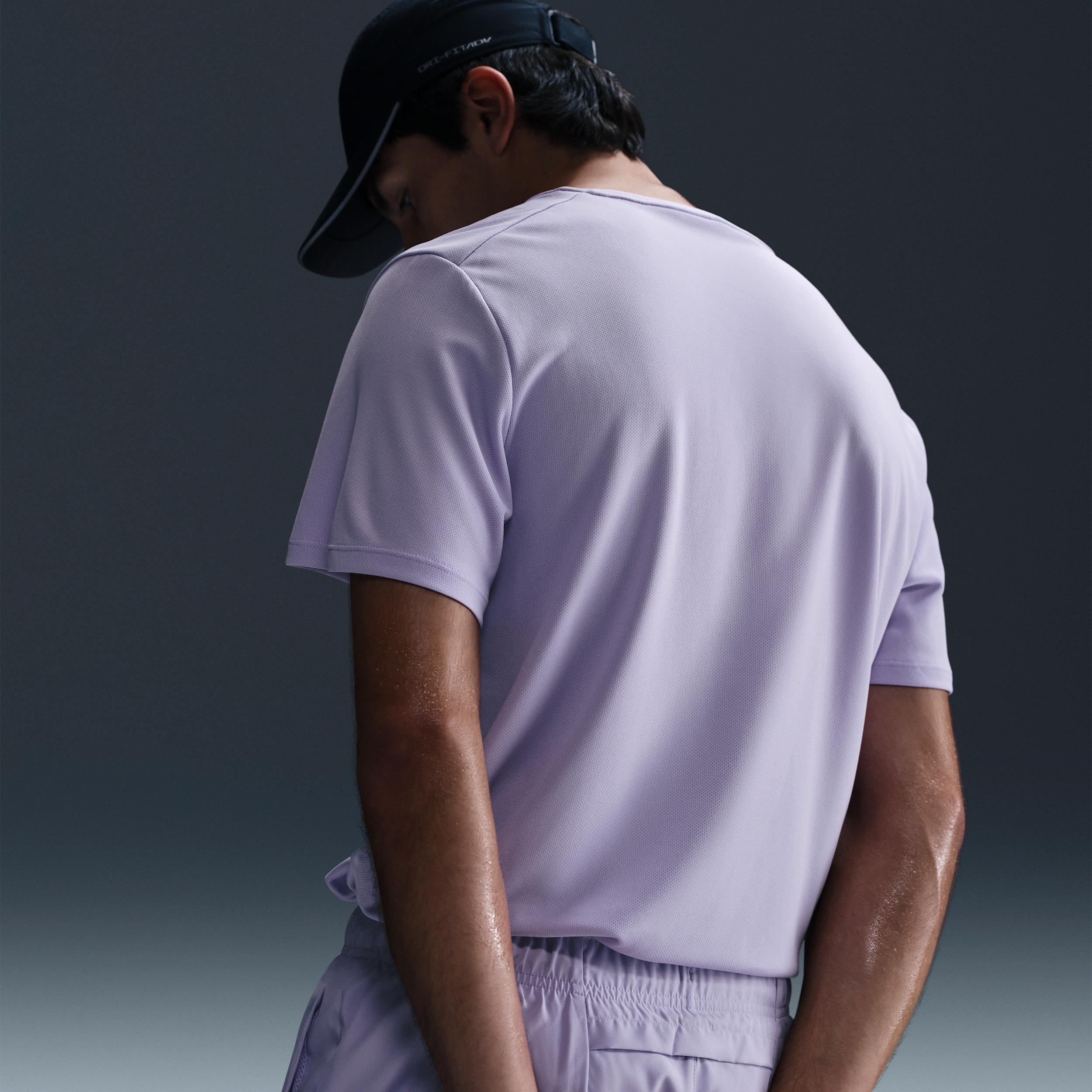 Nike Mens Miler Dri-FIT UV Short-Sleeve Running Top | DV9315-515 Product Image