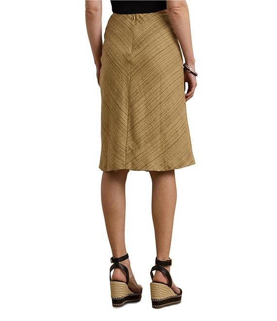 Lauren Ralph Lauren Herrington Bone A-Line Cotton Blend Tweed Midi Skirt Product Image