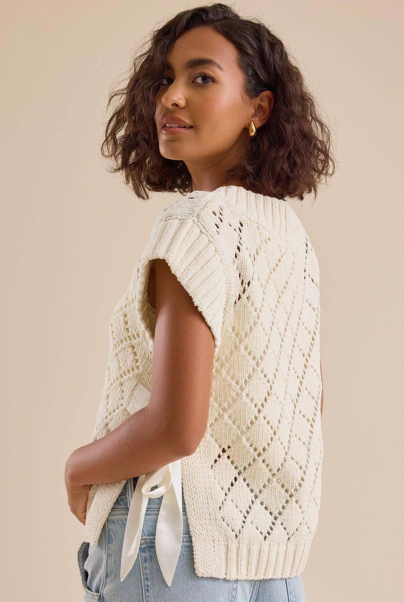 Zayla Cable Knit Vest Product Image