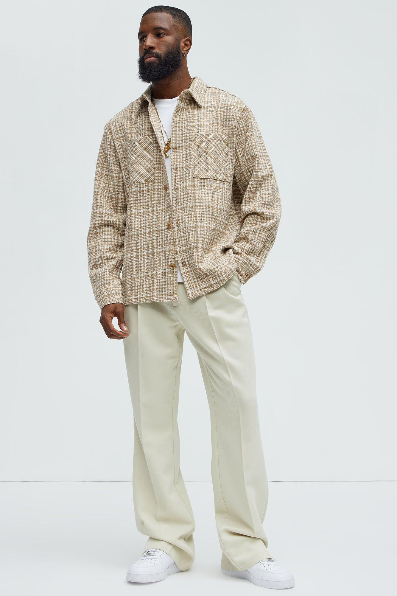 James Tweed Button Up Shirt - Tan/Multi Product Image