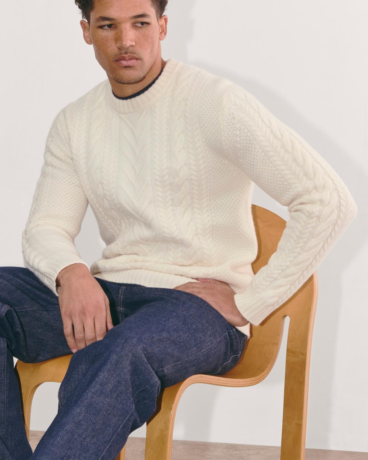 The Felted Merino Cable-Knit Crew Product Image