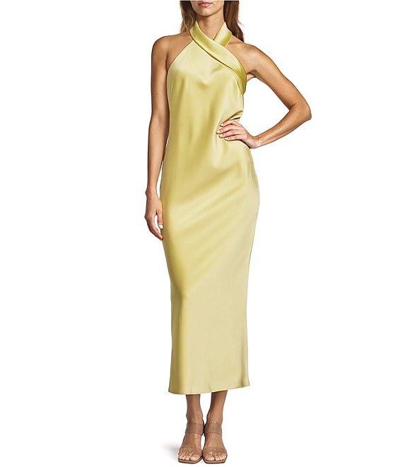 Antonio Melani Darah Satin Halter Neck Sleeveless Dress Product Image