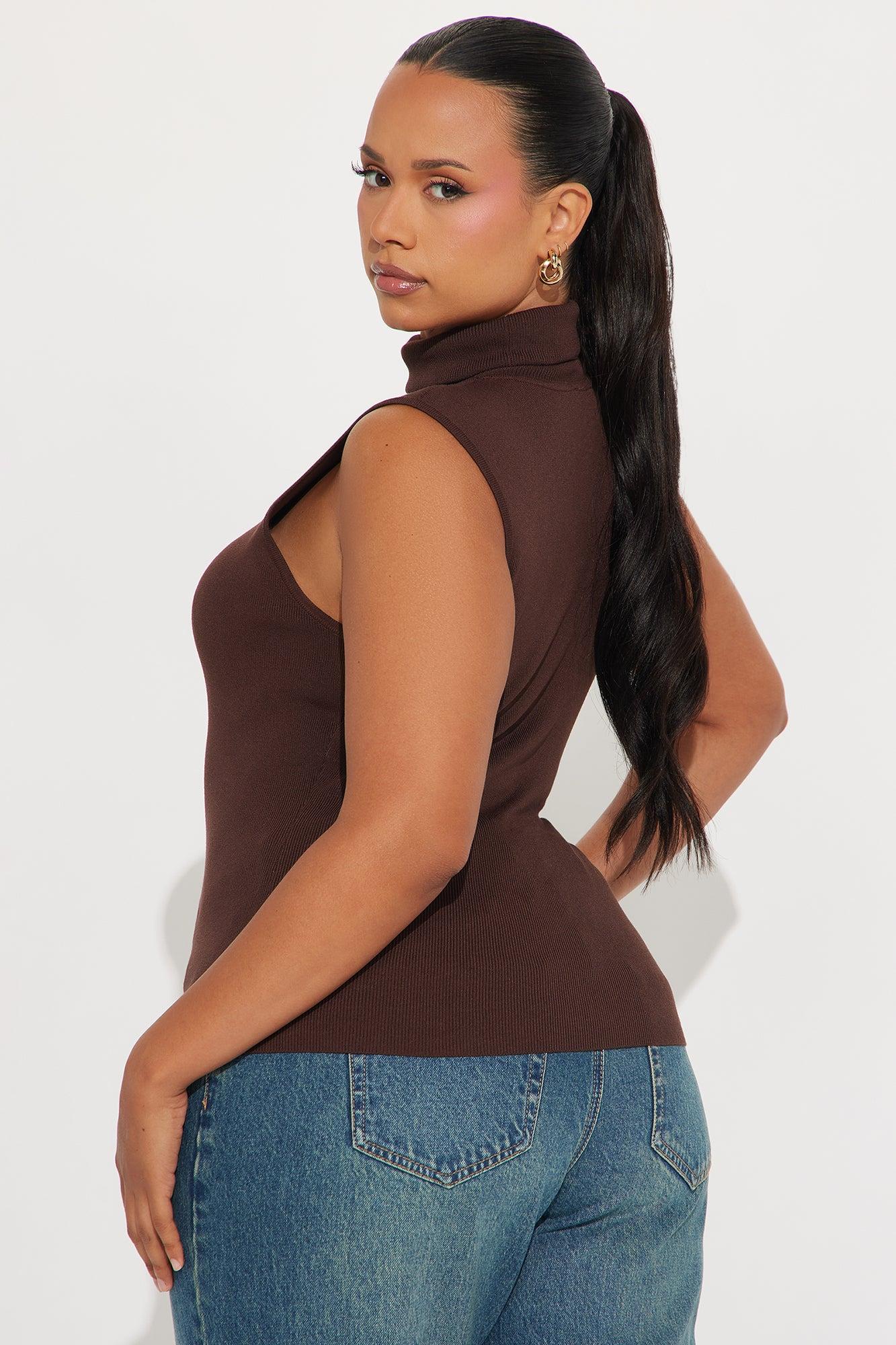All You Turtle Neck Sweater Top - Chocolate Female Product Image