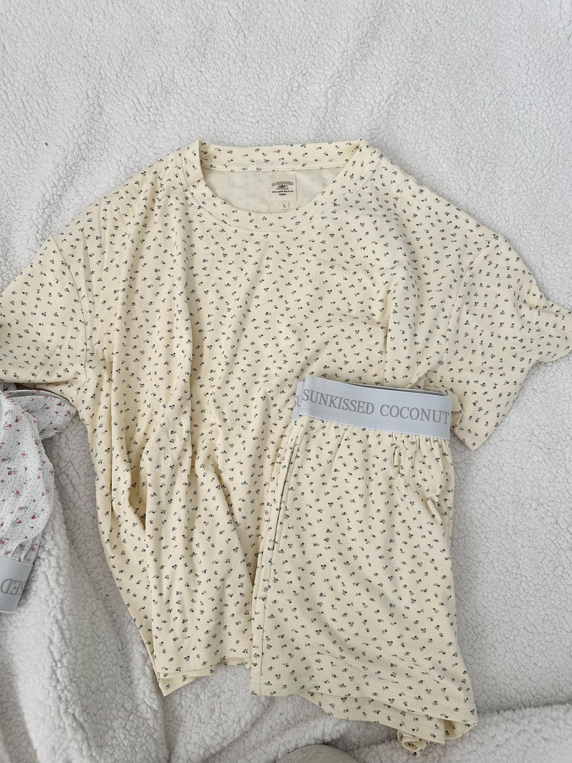 Pale Floral Pajama Shorts Product Image