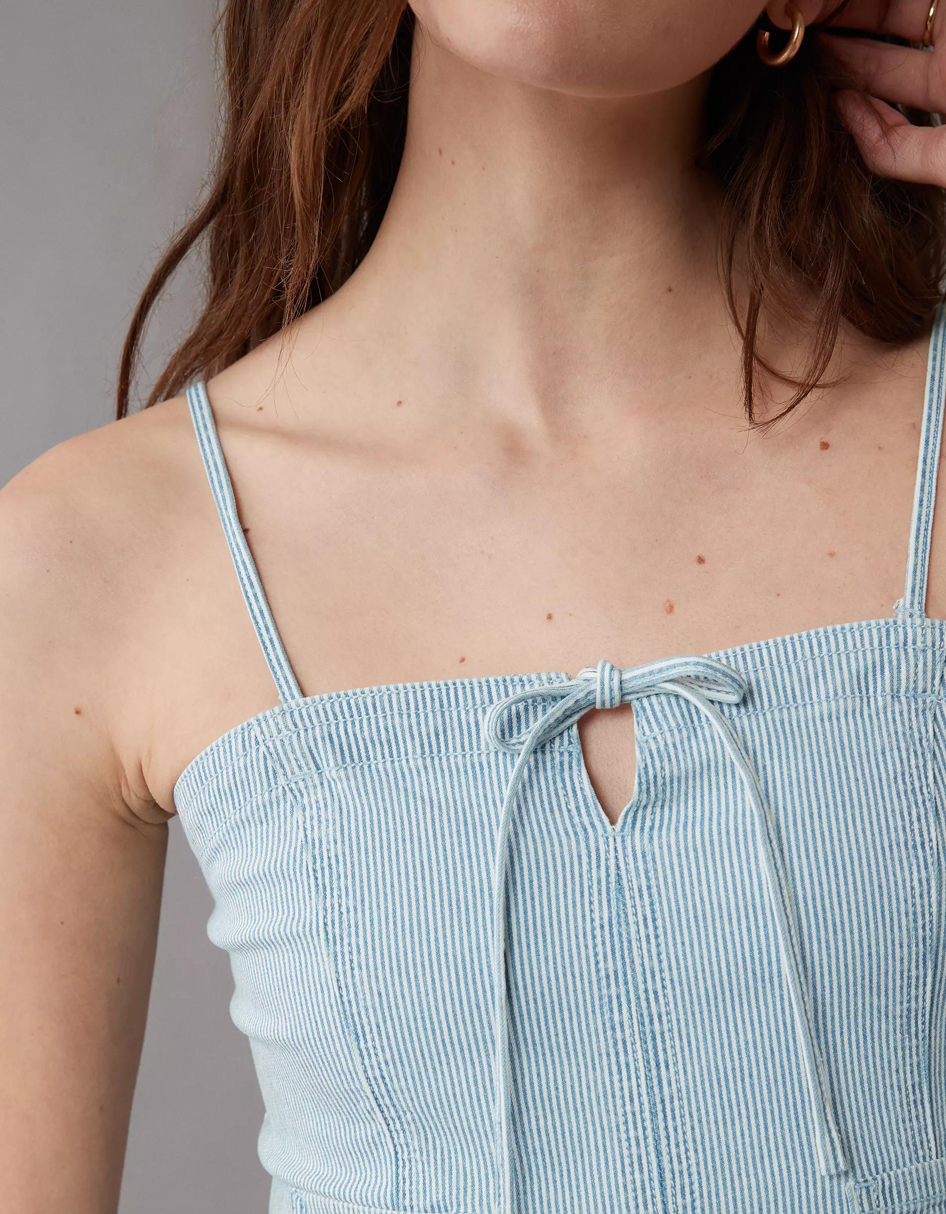 AE Cropped Railroad Denim Top Product Image