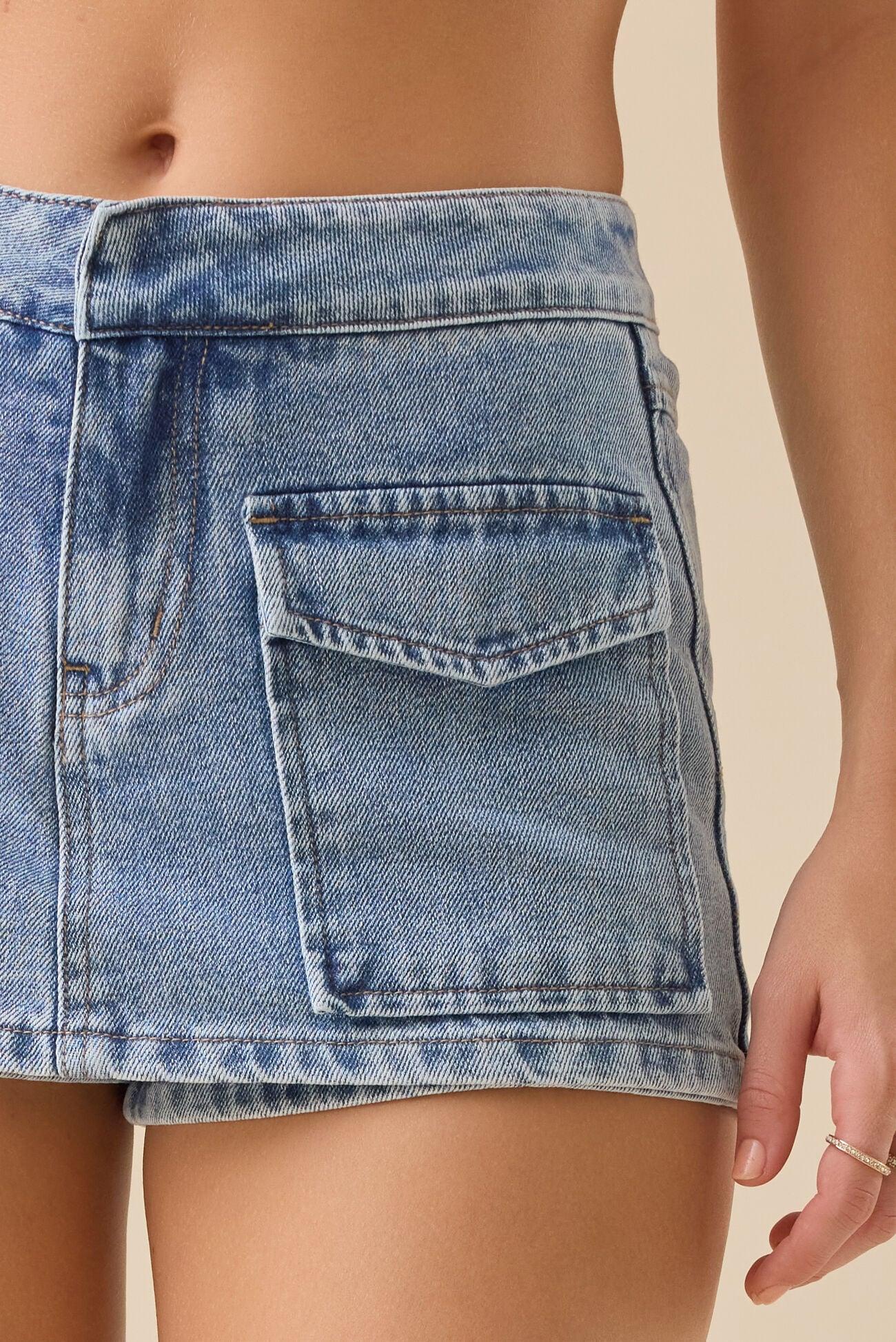 Fallon Denim Mini Skort Product Image