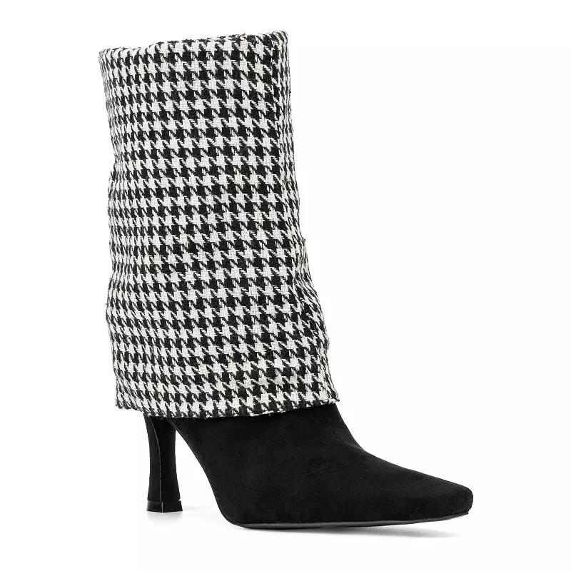 New York & Company Kalissa Women's Knee-High Boots, Size: 7, Black White Product Image