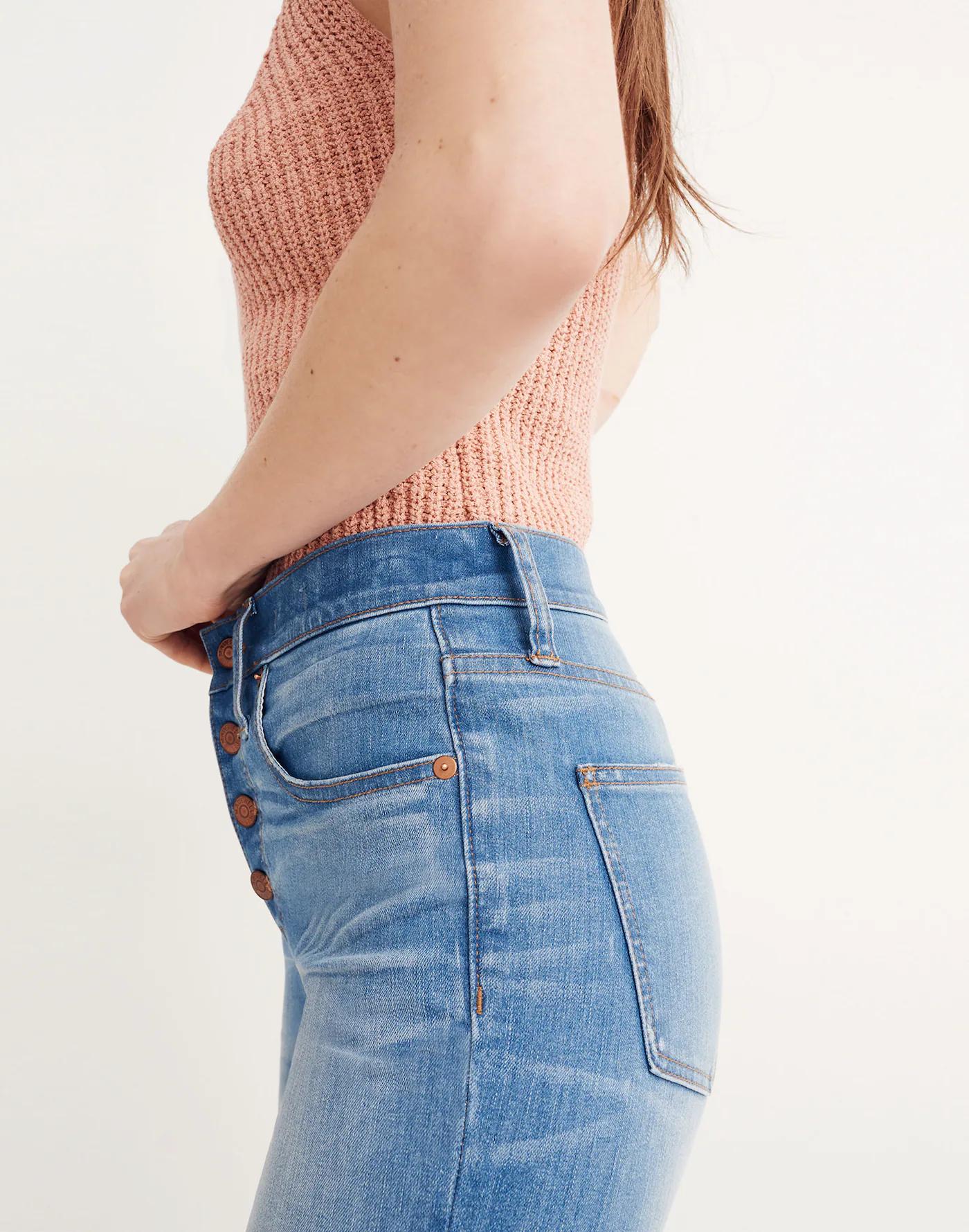 Petite Cali Demi-Boot Jeans in Bronson Wash: Button-Front Edition Product Image