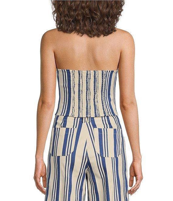 Sugarlips Coordinating Stripe Printed Halter V Neck Sleeveless Button Front Vest Top Product Image