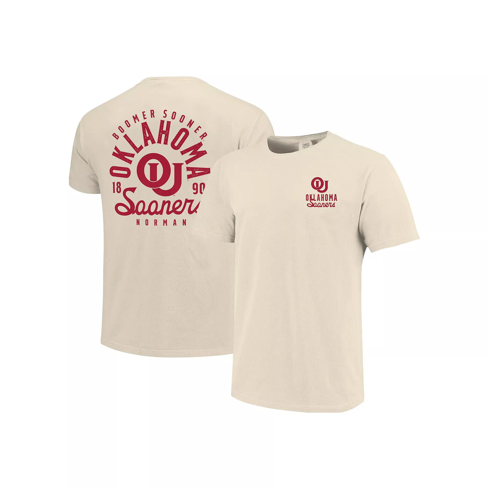 Men's Cream Oklahoma Sooners Comfort Colors Mascot Overlay T-Shirt,  Product Image