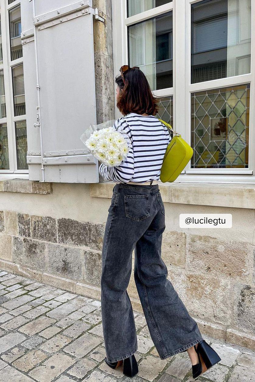 Striped Oversized Long Sleeved Top Product Image