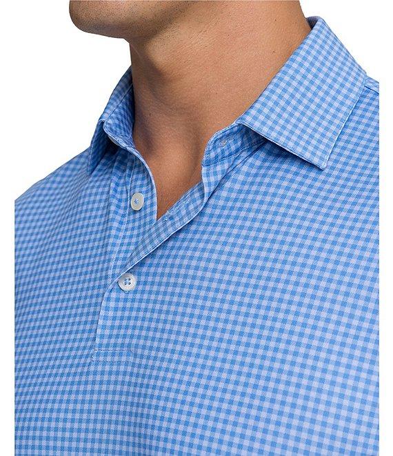 Southern Tide Driver Island View Gingham Printed Performance Short Sleeve Polo Shirt Product Image