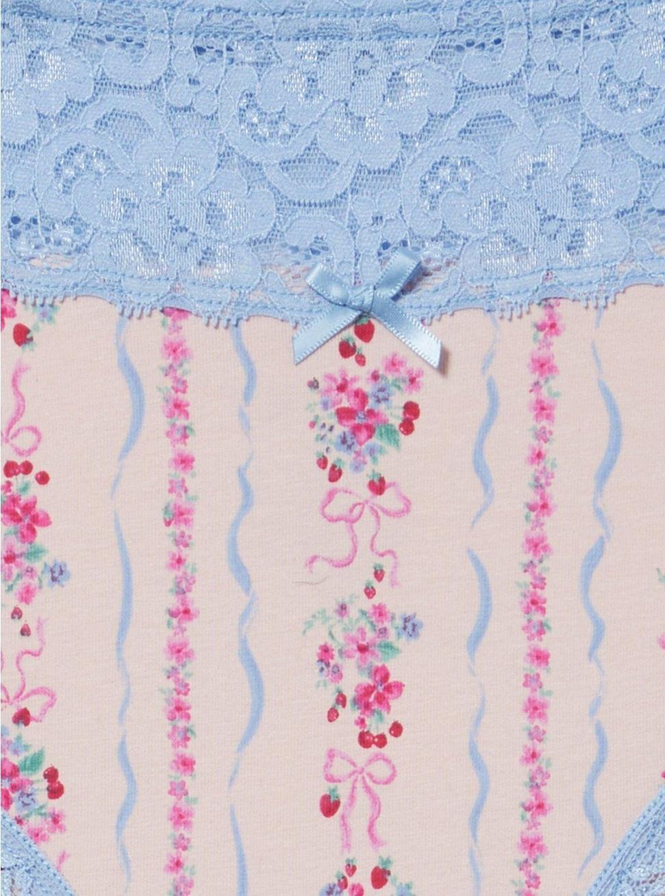 Cotton Mid-Rise Lace Trim Cheeky Panty Product Image