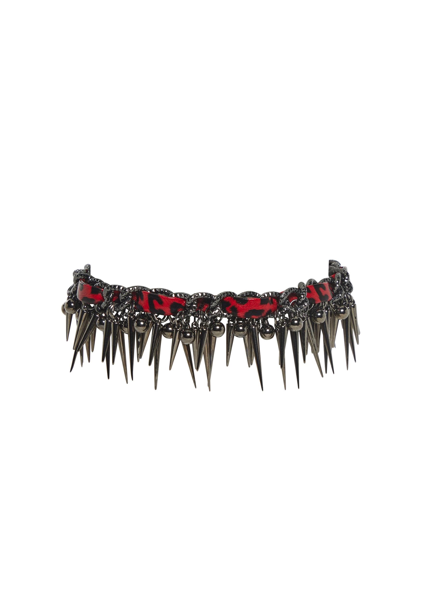 Leopard Choker With Spike Charms Product Image