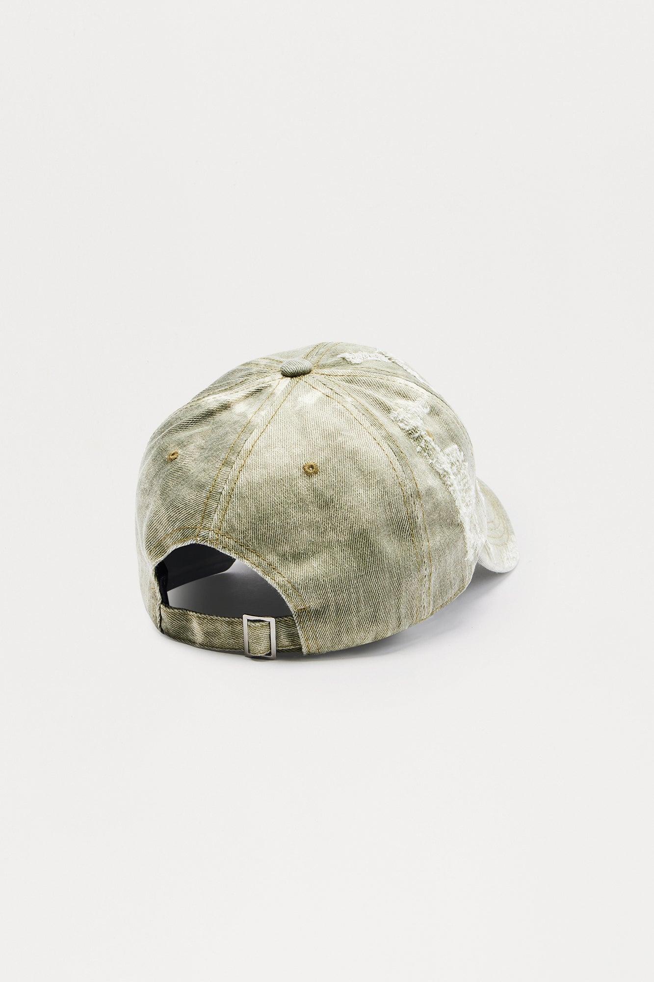 Distressed Vintage Wash Baseball Hat - Olive Male Product Image