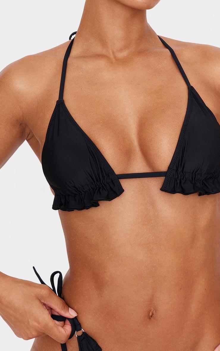 Black Frill Edge Padded Bikini Top Product Image