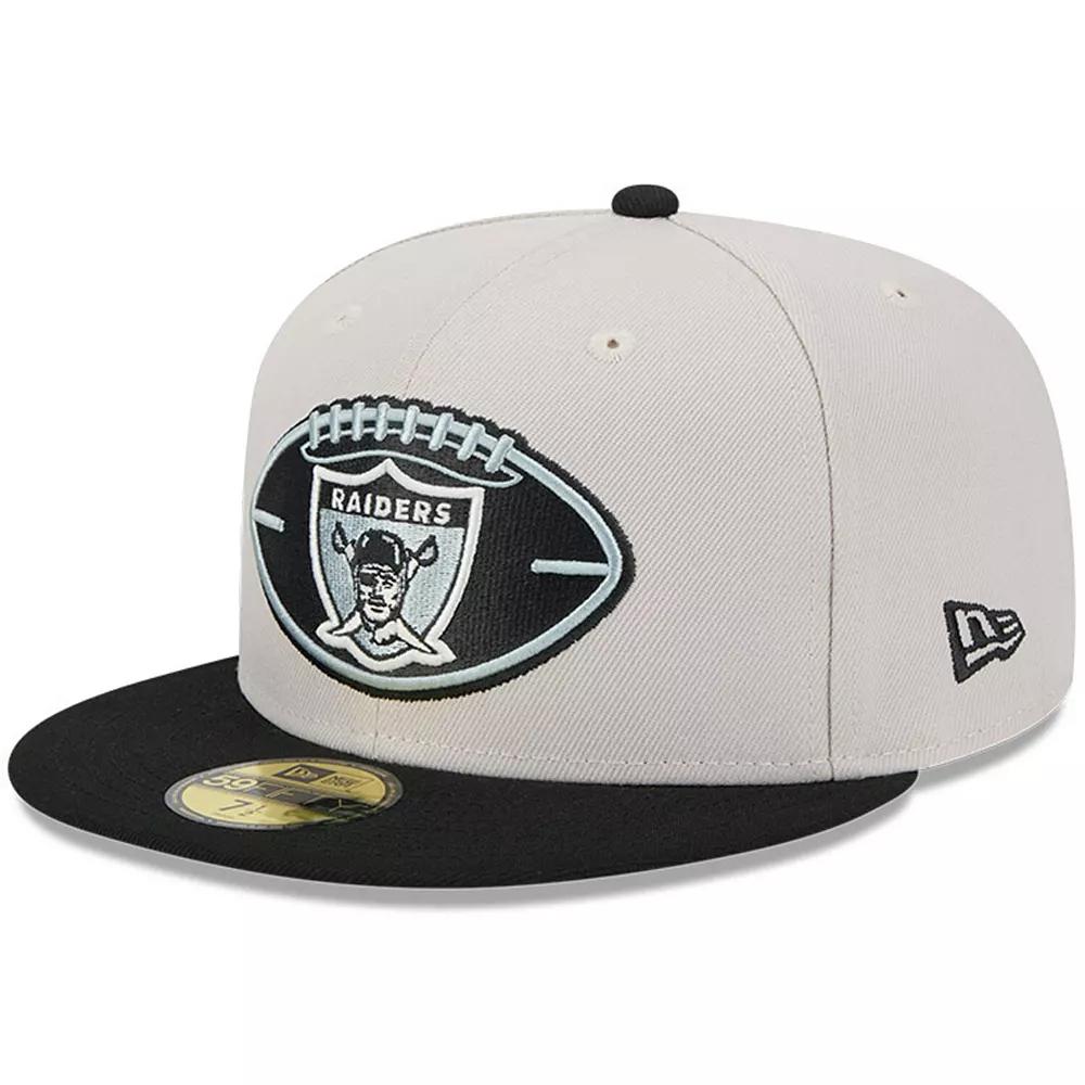 Men's New Era Stone/Black Las Vegas Raiders 2024 Sideline Historic 59FIFTY Fitted Hat, Size: 6 7/8, Lvr Team Product Image