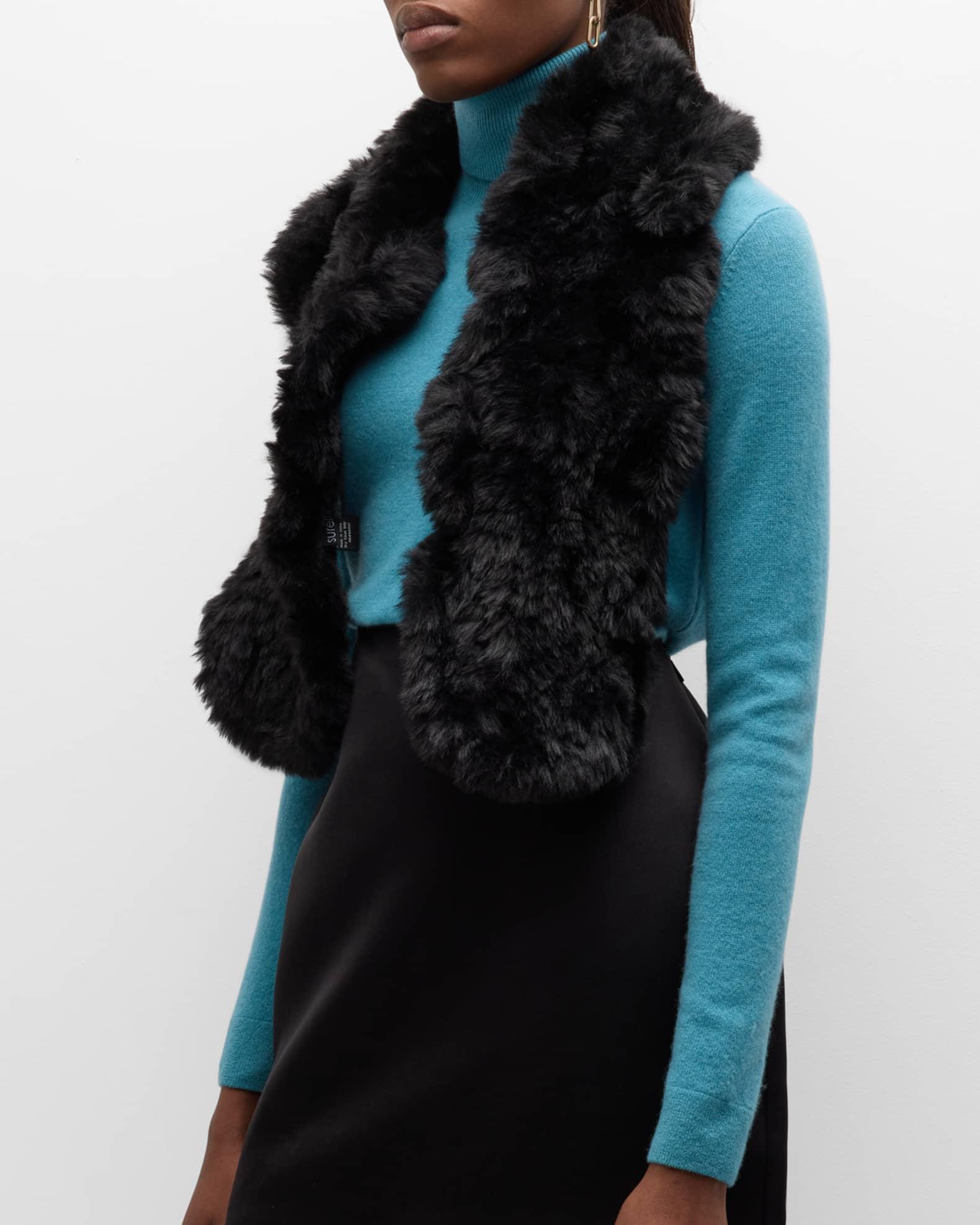 Faux Rex Rabbit Fur Knit Scarf  Product Image