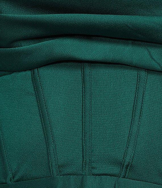 B. Darlin Strapless Cowl Neck Corset Pleated Dress Product Image