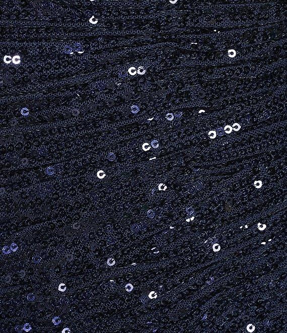 GB Social Ruched Sequin Asymmetrical Hem Tie Back Mini Dress Product Image