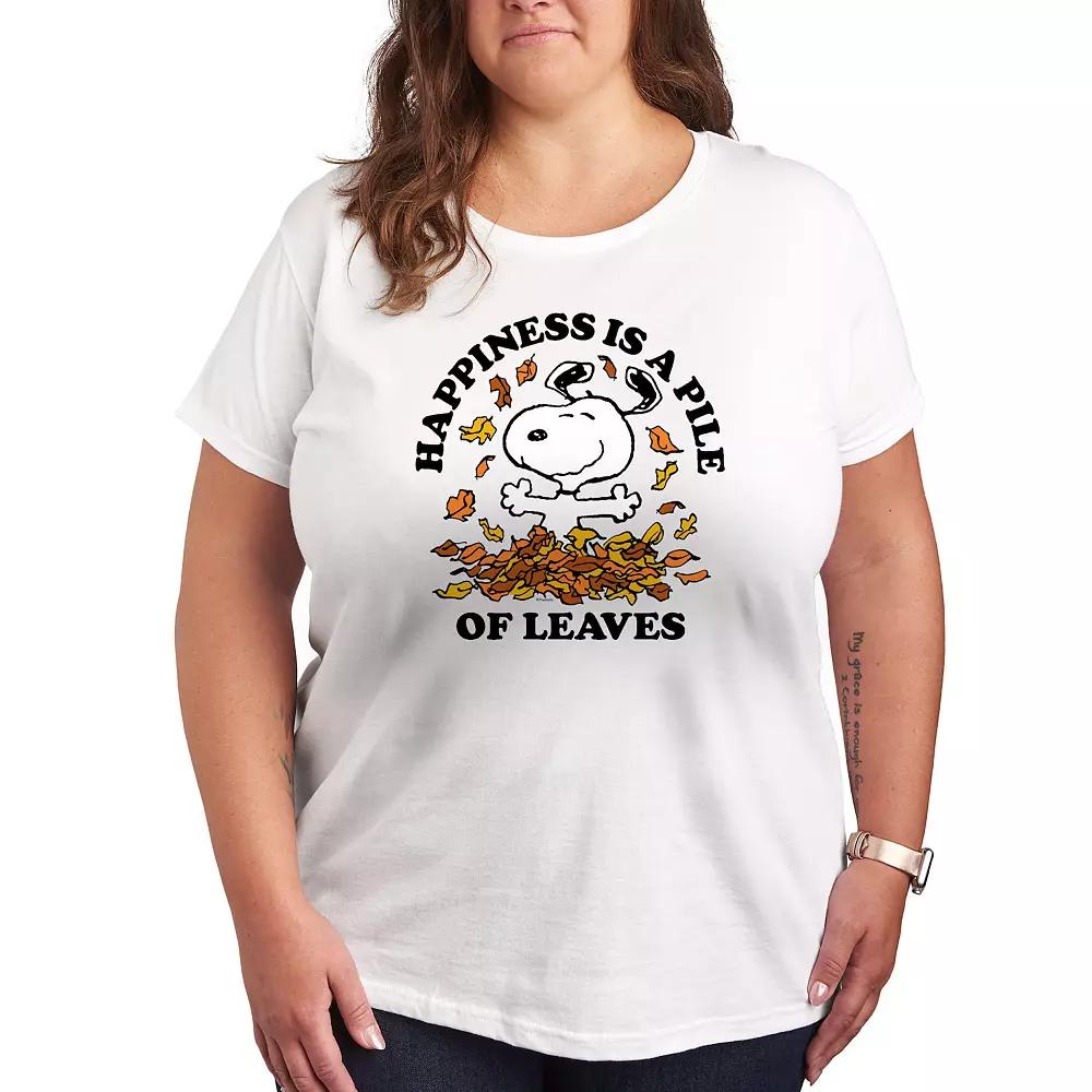Plus Peanuts Snoopy Pile Of Leaves Graphic Tee, Women's,  Product Image