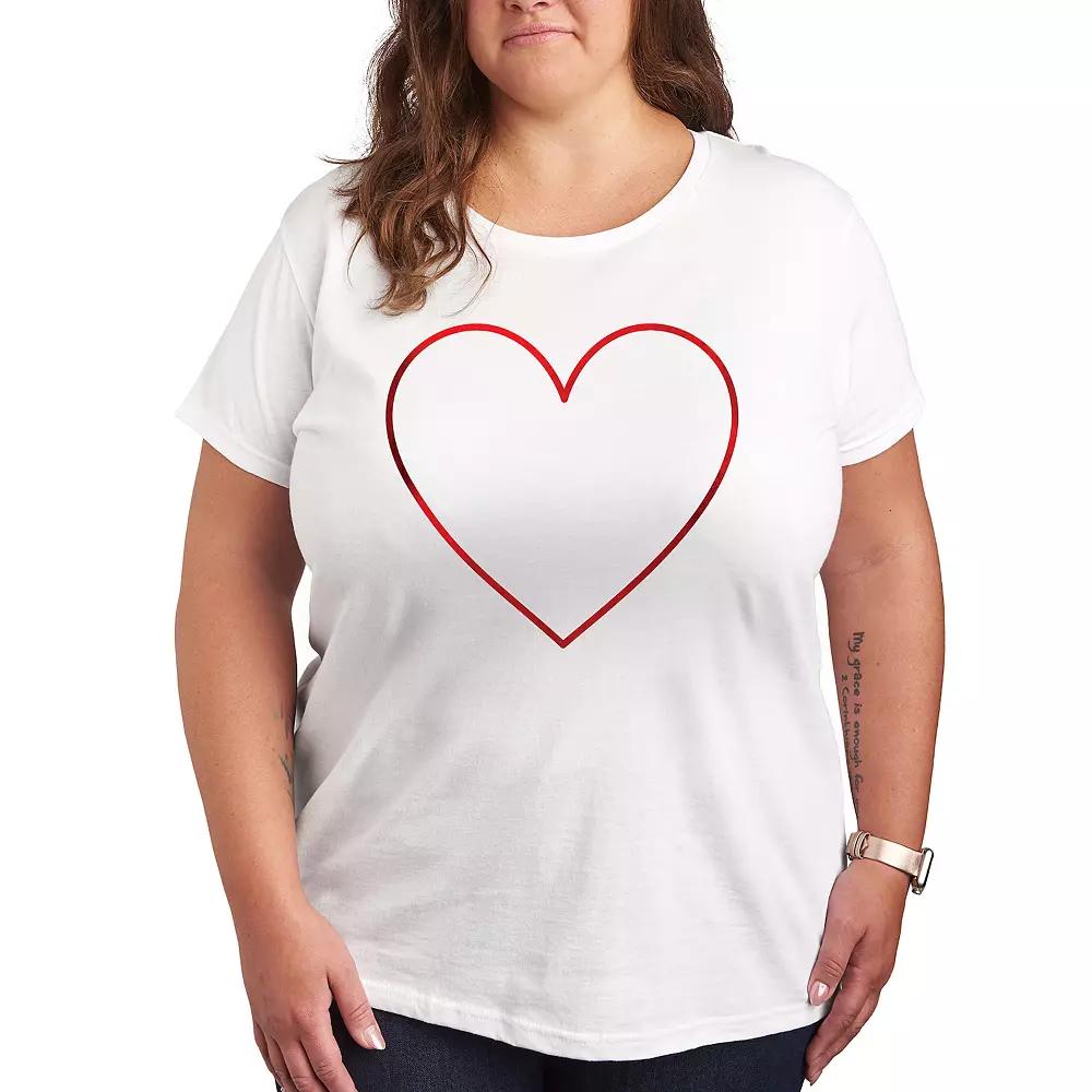 Plus Heart Outline Graphic Tee, Women's,  Product Image