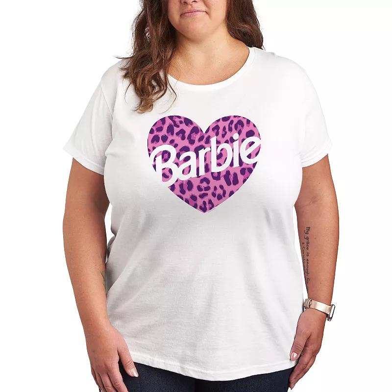 Plus Barbie® Leopard Heart Logo Graphic Tee, Women's,  Product Image