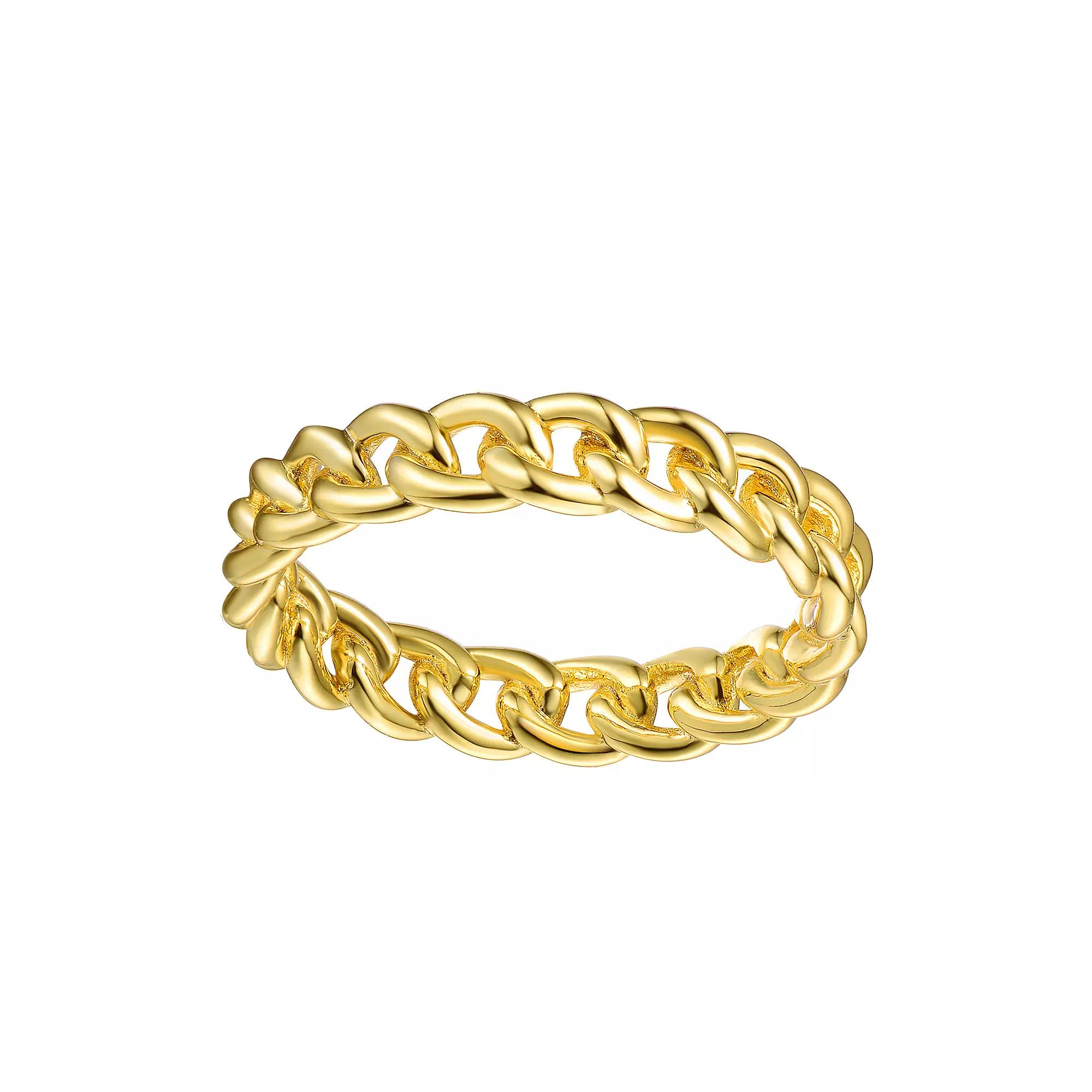 14k Gold over Sterling Silver Chain Band Ring, Womens Gold Tone Product Image
