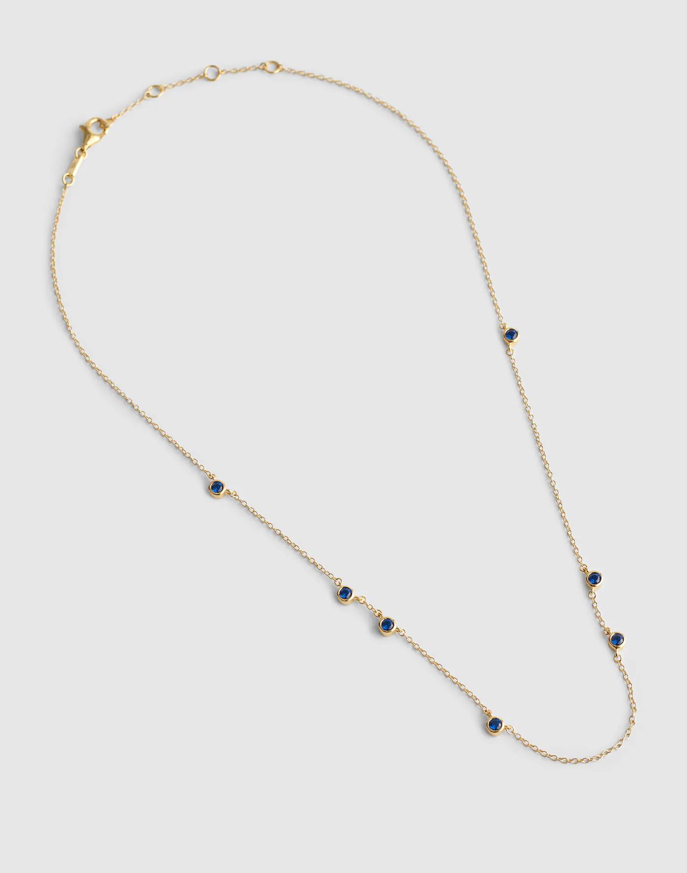 Demi-Fine Sapphire Station Necklace Product Image