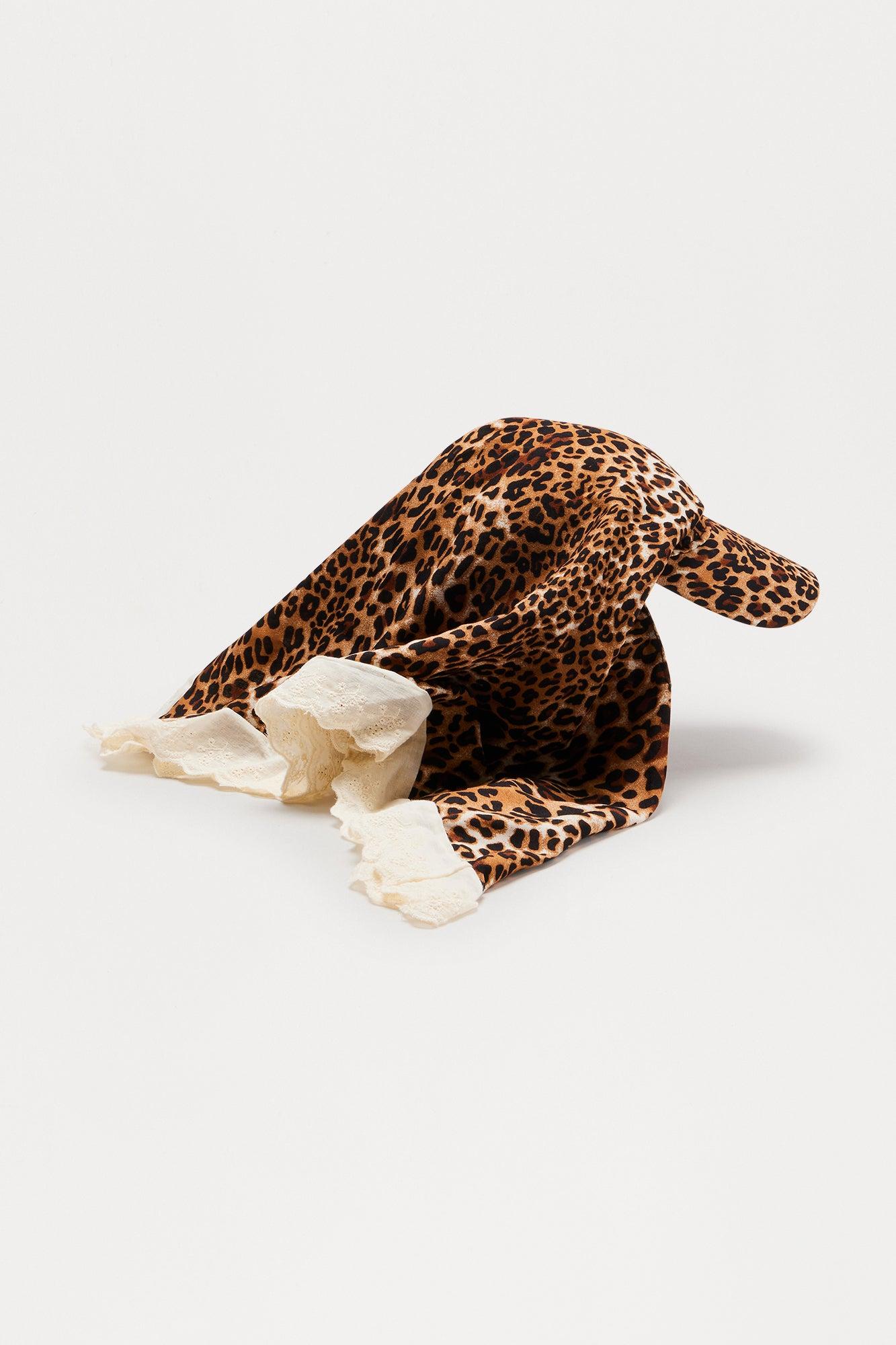 Don't Disturb Me Leopard Head Scarf Cap - Leopard Product Image