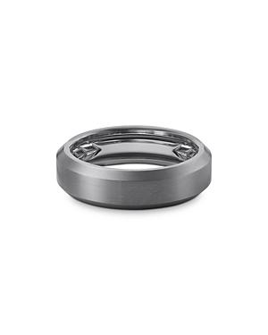 Mens Beveled Band Ring in Grey Titanium, 6mm Product Image